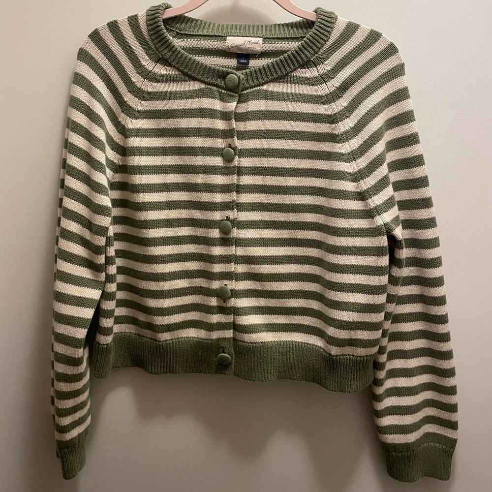 Universal Thread Olive and Cream Striped Cardigan